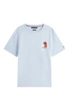 Palm Tree Label Tee Tops T-shirts Short-sleeved White Tommy Hilfiger