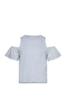 Cut-Out T-Shirt Tops T-shirts Short-sleeved Blue Mango