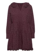 Yasblicco Ls Dress Lyhyt Mekko Burgundy YAS
