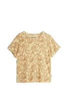 Mini Leopard Aop Ss Tee Tops T-shirts Short-sleeved Beige Mini Rodini
