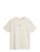 Small Graphic T-Shirt Tops T-shirts Short-sleeved Cream GANT
