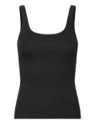 Close Fitted Ribbed Singlet Tops T-shirts & Tops Sleeveless Black Week...