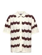 Alana Over D Knitted Shirt Tops Knitwear Cardigans White Malina