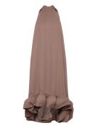 Sabrina Halterneck Ruffled Midi Dress Polvipituinen Mekko Multi/patter...
