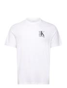 Ss 30S Eu Sp Ck Abstract Graphic Tops T-shirts Short-sleeved White Cal...