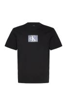 Ss 30S Eu Sp Ck Box Tape Graphic Tops T-shirts Short-sleeved Black Cal...
