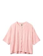 Naram Over D Shirt Tops Shirts Short-sleeved Pink Bongusta