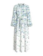 Vielma O-Neck L/S Long Midi Dress/Ln Polvipituinen Mekko White Vila