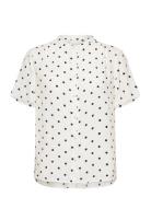 Reg Dot Print Blouse Tops Blouses Short-sleeved White GANT