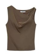 Asymmetrical Draped Top With Straps Tops T-shirts & Tops Sleeveless Br...