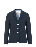 Amanda Linen Blazer Blazers Single Breasted Blazers Navy Newhouse