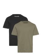 2 Pack Embro Logo Ss Tee Tops T-shirts Short-sleeved Black Calvin Klei...