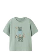 Nmmlinden Ss Nreg Top Box Tops T-shirts Short-sleeved Green Name It