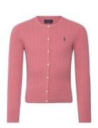 Mini-Cable Cotton Cardigan Tops Knitwear Cardigans Pink Ralph Lauren K...