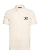 Hilfiger Flag Reg Polo Tops Polos Short-sleeved White Tommy Hilfiger
