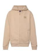 Tonal Flag Emb Zip Hoodie Tops Sweat-shirts & Hoodies Hoodies Cream To...