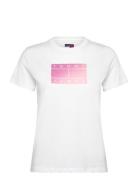 Tjw Reg Gradient Flag Ss Tops T-shirts & Tops Short-sleeved White Tomm...