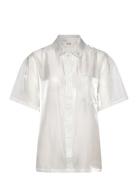 Short Sleeved Shirt Tops Shirts Short-sleeved White Monki