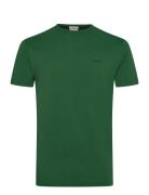 Contrast Logo Ss T-Shirt Tops T-shirts Short-sleeved Green GANT