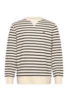 Striped Waffle Sweat C-Neck Tops Sweat-shirts & Hoodies Sweat-shirts C...