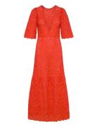 Heavy Lace Dress Maksimekko Juhlamekko Red Stella Nova