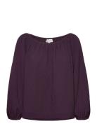 Rwkendall 3/4 Blouse Tops Blouses Long-sleeved Burgundy Rosemunde