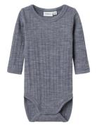 Nbmwang Wool Needle Ls Body Solid Noos Bodies Long-sleeved Grey Name I...