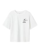 Nlfjuzi Stitch Ss L Short Top Wdi Tops T-shirts Short-sleeved White LM...