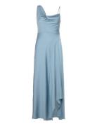 Asymmetrical Creased-Effect Dress Polvipituinen Mekko Blue Mango