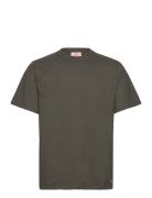 Basic T-Shirt Héritage Tops T-shirts Short-sleeved Khaki Green Armor L...