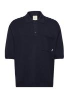 Ss Snowy Tech Knit Boxy Polo Swe Tops Polos Short-sleeved Black Calvin...