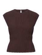 Saylor Gtt Slvlss Top Tops T-shirts & Tops Sleeveless Brown French Con...