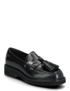 Tassel Squarish Toe Lthr Loafer Matalapohjaiset Kengät Black Tommy Hil...