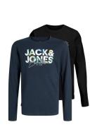 Jjgeplas Tee Ls Crew Neck 2Pk Mp Jnr Tops T-shirts Long-sleeved T-shir...