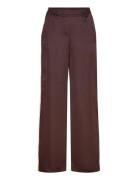 Satin Trousers With Contrasting Stripe Bottoms Trousers Straight Leg B...