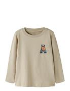 Nmmlamont Ls Top Box Tops T-shirts Long-sleeved T-shirts Beige Name It