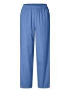 Slfblair Hw Pant B Bottoms Trousers Straight Leg Blue Selected