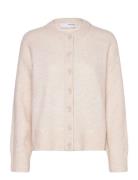 Slfrena Ls Knit Cardigan Camp Tops Knitwear Cardigans Cream Selected