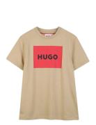T-Shirt Tops T-shirts Short-sleeved Beige Hugo Kids