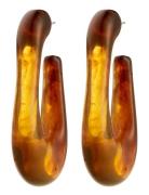 Elijah Earrings Brown Accessories Jewellery Earrings Hoops Brown Pilgr...