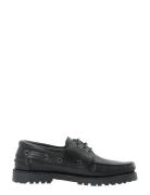 Biagreg Boat Texas Tumbled Purjehduskengät Kengät Black Bianco