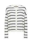 Sc-Dollie Stripe Tops Knitwear Cardigans White Soyaconcept