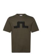 Parcie Seasonal Tee Tops T-shirts Short-sleeved Khaki Green J. Lindebe...