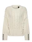 C_Fitto Tops Knitwear Jumpers Cream BOSS