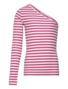 Tnmoore Shoulder Rib Tee Tops T-shirts Long-sleeved T-shirts Pink The ...