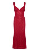 Alegra Stretch Lace Midi Dress Maksimekko Juhlamekko Red Bardot