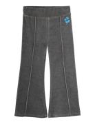 Clover Emb Velour Flared Trousers Bottoms Trousers Grey Mini Rodini