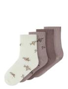 Nmfwak Wo/Bl 4P Sock Sukat Cream Name It