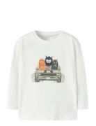 Nmmvagno Ls Loose Top Tops T-shirts Long-sleeved T-shirts White Name I...