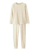 Nkfnightset Flower Noos Pyjamasetti Pyjama Cream Name It